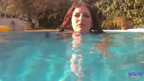 Sabrina Deep Plays in the Pool