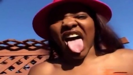 Ebony hooker Adina Jewel outdoor sex